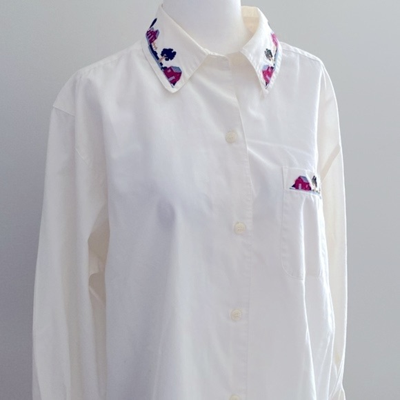 Alfred Dunner vintage cottage cross-stitch button down - Picture 9 of 10